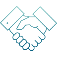 Trusted relationships hand shake icon