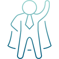 Superior service super businessman icon